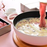 都城産宮崎牛の豆乳火鍋風しゃぶしゃぶ